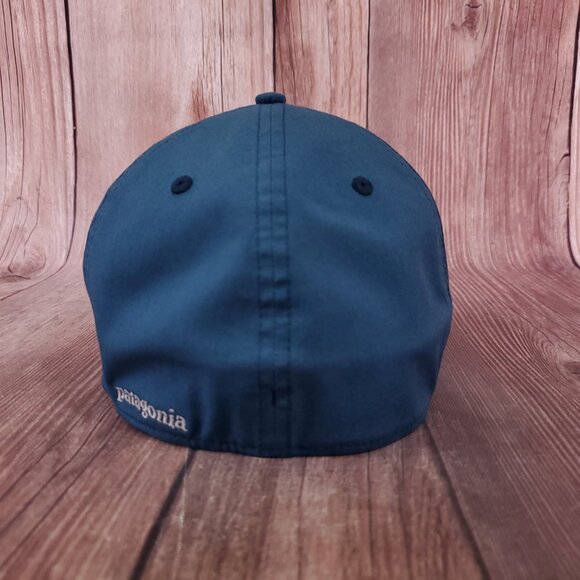 2017 Patagonia P-6 Logo Stretch Fit Hat Cap Mens Size Large Teal Blue 38098 - Picture 8 of 16